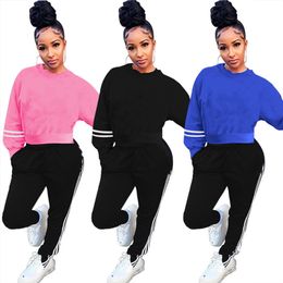 Womens sportswear long sleeve outfits 2 piece set tracksuits pantsuit casual sport suit new hot selling letter womens clothing klw5876