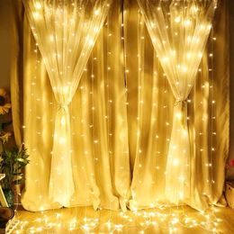 Christmas Holiday Decorative Fairy Lights Led Curtain Garland on The Window Christmas Led Curtain Garlands Strip Party Lights 201203