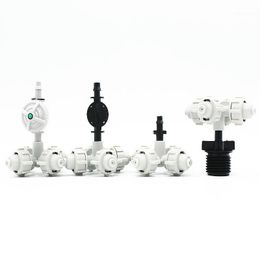 Watering Equipments 1PC White Fogger System Sprinkler 4-Outlet Micro Spray Sprinklers Garden Irrigation Mist Atomizing Nozzles1