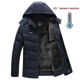 New Winter Jacket Men -15 Degree Thicken Warm Men Parkas Hooded Fleece Man's Jackets Outwear Cotton Coat Parka Jaqueta Masculina 201218