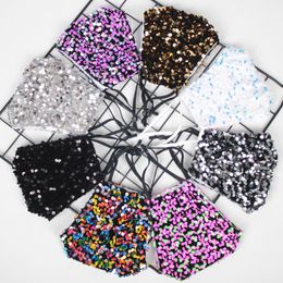 Fashion Sequin Shiny Design Mask Dust Adjustable Mask Adult Breathable Clean Reusable Face Mask 15 styles ZZC2519