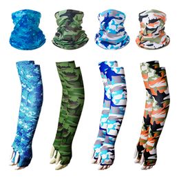 Cycling Wear Sleeve Bandana Set Warmers Sports Cooling Warmer Running Fishing Cycling Sleeve Sun UV Protection Hand Cover K1208