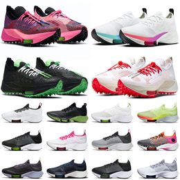 2022 sapatos zoom fly
 Off-White x Nike Air Zoom Tempo NEXT% Tênis de corrida Fly Knit para homens e mulheres Black White Hyper Violet Off tênis esportivos