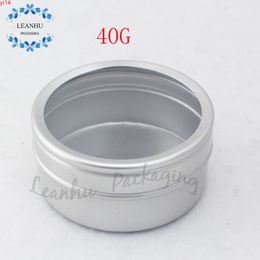 Silver Aluminium Skin Cream Jar,Refillable Personal Care Empty containers cosmetics,40g X 100PC Jar With PVC Window Lidhigh qualtity