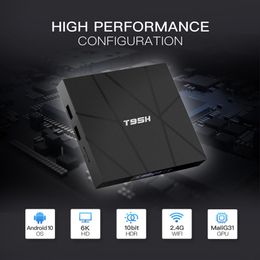streaming boxes Canada - T95H Android 10.0 Tv Box Quad Core 8GB 16GB 32GB 64GB Streaming Media Player Smart Set Top Boxes 2.4G Wifia11