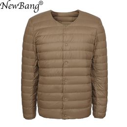 NewBang Brand Men's Down Jacket Ultra Light Down Jacket Men Slim Windproof Portable Lightweight Coat Warm Liner 201223