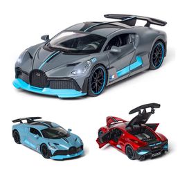 1:32 Diecast Car Model Bugatti DIVO Metal Toy Wheels Sports Pull Back Car Sound Light Collection Kids Gifts Educational Learn LJ200930