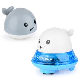 Baby toy Children Bathing toys Creative Water Spray Whale Shape Led Light Water Spray Ball Automatic Induction Toy For Kid Gift LJ201019