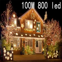 New 100 meter 800 LED Christmas Lights 8 Modes for Seasonal Decorative Christmas Holiday Wedding Parties Indoor / Outdoor Use Y201020