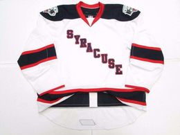 STITCHED CUSTOM SYRACUSE CRUNCH AHL WHITE HOCKEY JERSEY ADD ANY NAME NUMBER MENS KIDS JERSEY XS-5XL