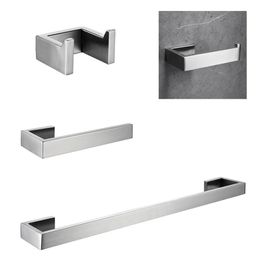 Bathroom Hardware Set 4-Piece Bathroom Accessories Set Stainless Steel Wall Mount Ship From Local LJ201211