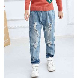 Baby boys jeans 1-7T kids spring warm pants infant autumn casual trousers children denim trousers boys solid jeans new born pant G1220