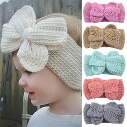 14 Stylse Winter Baby Knitted Headband Kids Wool Hairband Ear Warmer Head band Hairwrap Hair Accessories Fashion Bow Headwear