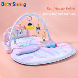 Baby Shining Baby Piano Fitness Rack 0-18 Months Game Blanket Eco-friendly Baby Detachable Activity Gym Music Fitness Blanket LJ201124