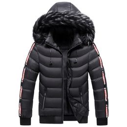 New Winter Jacket Men Fur Collar Thicken Coat Headset Hat Detachable Men parkas Fashion Warm Windproof Cotton Jacket