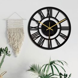 Wall Clocks Simple Creative Three-dimensional Black Acrylic Round Digital Clock Living Room Home Decoration 3D