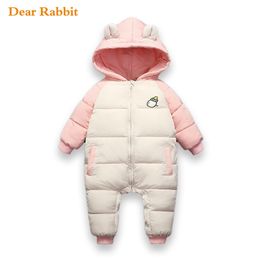2020 New born Infant autumn Winter Overalls Jacket Kids Hooded mantle Jumpsuit Baby coat Girl Boy Parkas Romper Snowsuit Clothes LJ201007