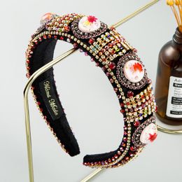Royal style Colour rhinestone thick sponge hair accessories elegant luxury fabric fairy hair band