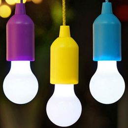 LED Colourful Rope Pulling Lamp Flashlights ABS PP Retro Tent Camp Stay Wire Light Night Bulb Outdoor Hiking Travel Lights Portable 3 15mn M2