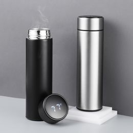 Thermos Mug Temperature Display 304 Stainless Steel Keep Water Hot Portable Vacuum Flask Home Office Women Men Best Choice 450ml LJ201221