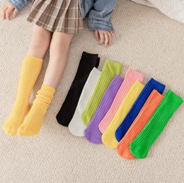 Double needle stripes cute girls Middle tube socks children Cotton socks kids school Sports style Combed Stripe Spring Autumn Baby Stockings