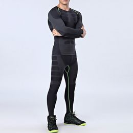 Quick Dry Men's Running Sets 2 pieces/sets Compression Sports Suits Men Basketball Tights Clothes Gym Fitness Jogging Sportswear 201207