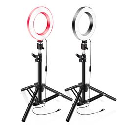 16Cm Selfie Light With 50Cm Tripod Led Maquillaje Lighting For Photography Makeup Ringlight For Camera Phone Selfie Lamp Pink