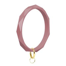 Silicone Bracelet Keychain Wrist Key Chain Round Circle Twist Bangle Key Ring Key Holder for Woman Wrist Strap Bracelets