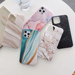 Marble IMD Soft TPU Forsted Matte Phone Cases for iPhone 13 12 11 Pro Max XR XS X 8 7 Plus