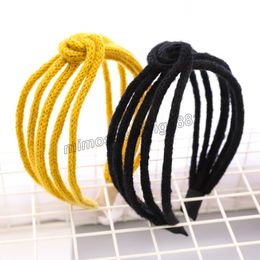 Christmas Gift Vintage Knit Cross Hair Accessories For Girls Women Headband Hair Band Opaska Do Wlosow Opaski Headwear