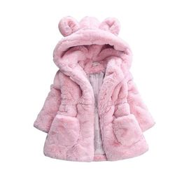 Girls Autumn Clothes Children's Clothing New Winter Girls' Wool Sweater Baby Girls Fur Padded Jacket Thickened Jackets Coat LJ201017