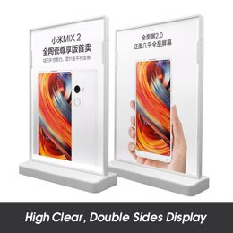 A5 Double-Sided Presentation With Flat Base Upright Acrylic Photo Frame Diaplay Stand in Desk or Table Acrylic Sign Holder