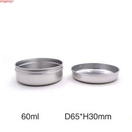 60ml High Grade Cream Jar Metal Aluminium Round Tin Cans Box Pots Portable Screw Thread Lid Fashion Makeup Tool 50pcs/lotgood quantity