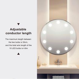 Discount 12V Makeup Mirror Light Bulb Hollywood Vanity Lights Stepless Dimmable Wall Lamp 6 10 14Bulbs Kit for Dressing Table