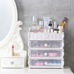 Plastic Cosmetic Drawer Container Makeup Organizer Box For Storage Make Up Jewelry Nail Holder Home Desktop Sundry Storage Cas Y200628