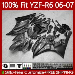 OEM Body Kit For YAMAHA YZF R 6 600 CC YZF600 YZF-R6 2006 2007 MOTO Bodywork 98No.117 YZF R6 Glossy grey YZF-600 2006-2007 600CC YZFR6 06 07 Injection Mould Fairing 100% Fit