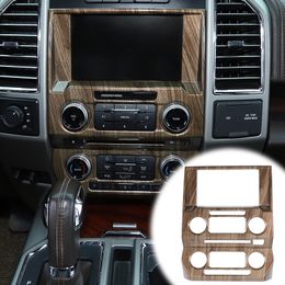 Car Central Control Navigation Panel Dcoration Cover For Ford F150 15+ Wood Grain