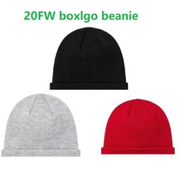 20FW black red GREY Beanie Winter Knitted Skullcap Adult Casual Hip Hop Hat Women Men Acrylic Beanie Cap Unisex Solid Colour Keep Warm