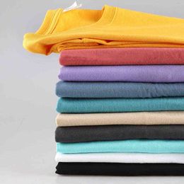 Autumn New Harajuku Plain Long Sleeve T Shirt Men Solid Color 100% Cotton Soft O-Neck Basic Tops Tees G1222