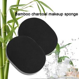 Sponges, Applicators & Cotton Natural Black Bamboo Charcoal Face Clean Sponge Wood Fibre Wash Beauty Makeup Accessory Cleaning Puff