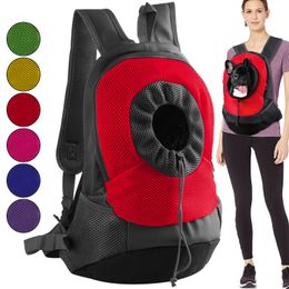 2020 New Pet Carrier Dog Bag Backpack Bleathable Mesh Puppy Shoulder Bag Cat Chest bag LJ201201