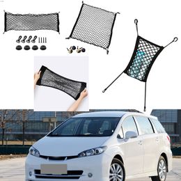 For Toyota Wish Car Vehicle Black Rear Trunk Cargo Baggage Organiser Storage Nylon Plain Vertical Seat Net