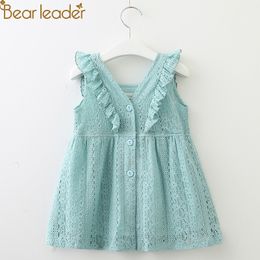 Bear Leader Girls Dress New Summer Casual Style Sweet Short Sleeve Floral Print Square Collar Design for Girls Clothes LJ200923