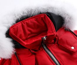 Red Women Debbie bomber jackets with white fox fur trim hoody YKK zipper ladies down parkas with 90% down fill