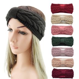 Winter keep warm knitting headband Women's woolen yarn hairband outdoors sports Headwear thickening Yoga Head Band Party Favor T9I00869