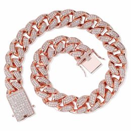 16 inch-30 inch Men's 20mm Heavy Iced Out Zircon Miami Cuban Link Necklace Choker Bling Hip hop Jewellery Fashion Charm