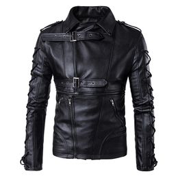 Men leather jackets coats New degisn Europe and America Fashion motorcycle leather jacket Big Size 5XL Black jaket