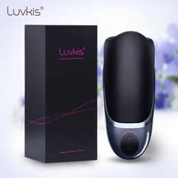 Luvkis Male Vibrate Masturbator Cup Glan Penis Stimulation Electric Penis Vibrator Simulate Deep Throat Sex Toy for men Adult 201216