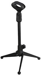 Depusheng Desktop Microphone Tripod Foldable Microphone Stand Holder Adjustable Mic Clip Mount Shock for Table Karaoke Microphones