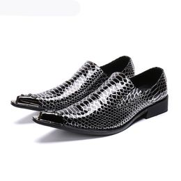 Luxury Men Shoes Pointed Metal Tip Business Dress Shoes Men Formal Leather Shoes Men Business, Party Zapatos Hombre